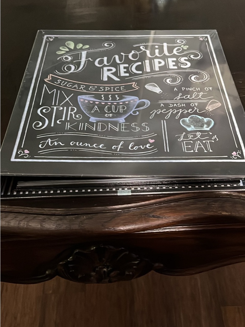 Favorite Recipes Chalkboard Hardcover Cookbook - Black